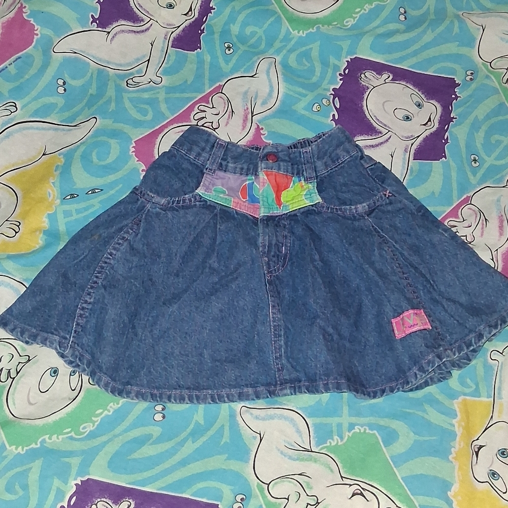 80s Little Levis Vintage Denim Blue Jean Skirt Levi's Levi Strauss